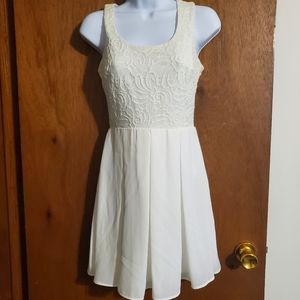 White lace skater dress